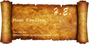 Haar Evelina névjegykártya